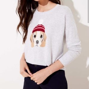 Loft oversized dog with beanie sweater, size XS